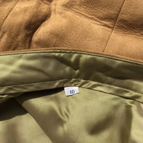 VTG 60s Rare Suede Leather Silk Women’s Pencil Skirt MOD Western Boho USA XS O - Picture 8 of 16